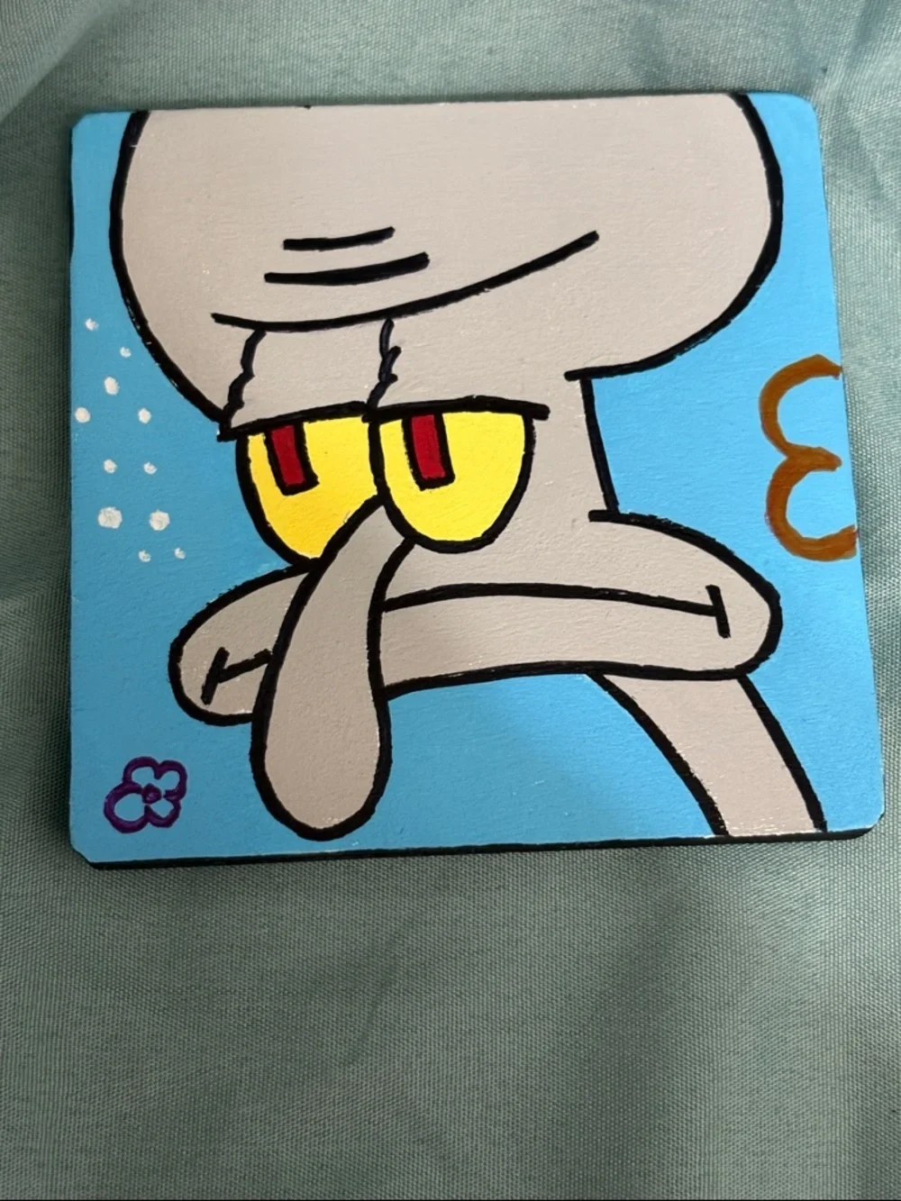 SpongeBob Coasters Set-SpongeBob, Squidward, Mrs Puff, DoodleBob Hand Crafted